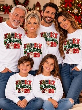 Christmas 2026 Family Long Sleeve Tee. Ugly Christmas XXL 2XL 3XL New Unisex